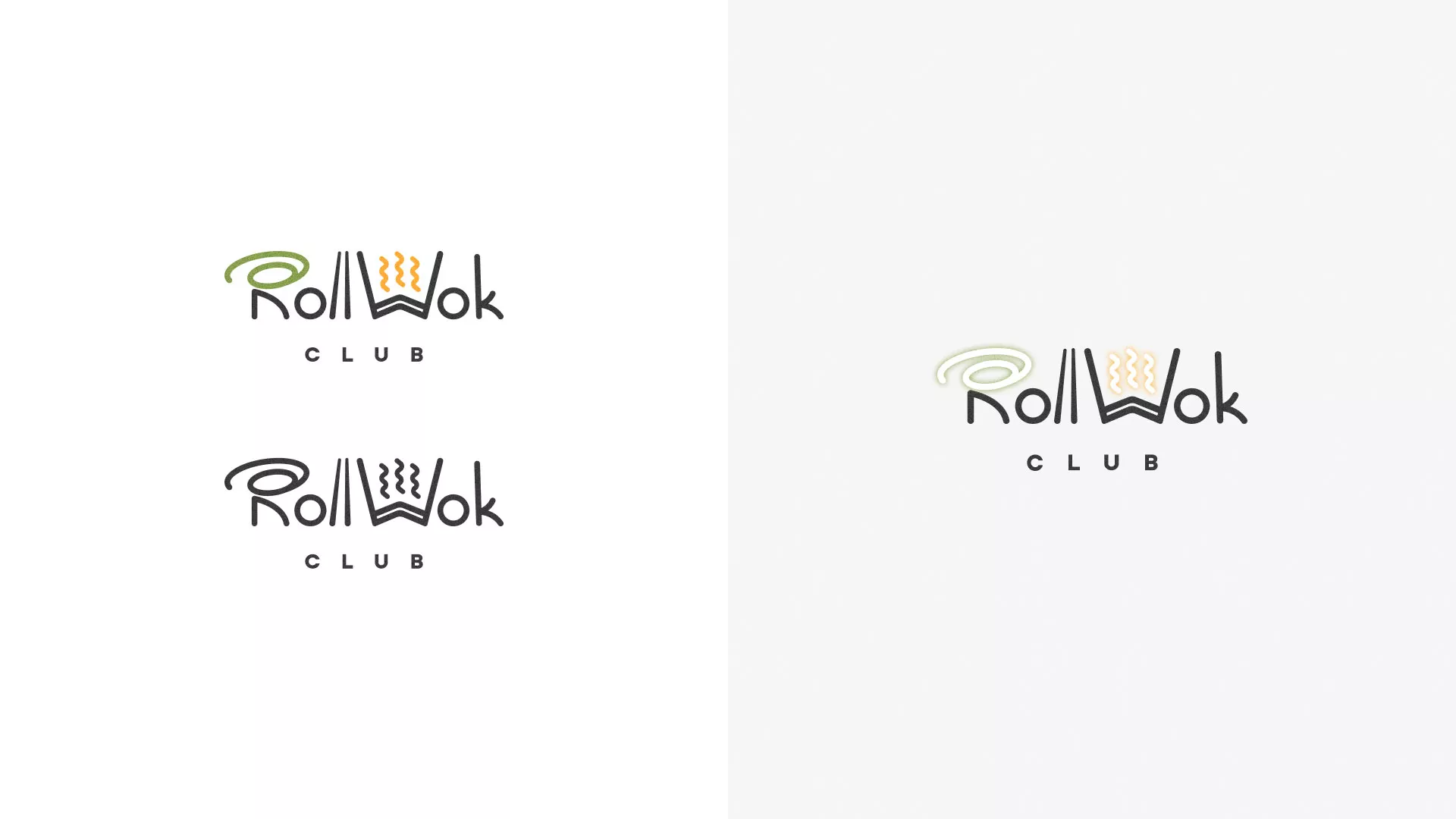 Разработка логотипа и фирменного стиля суши-бара «Roll Wok Club» в Лянторе